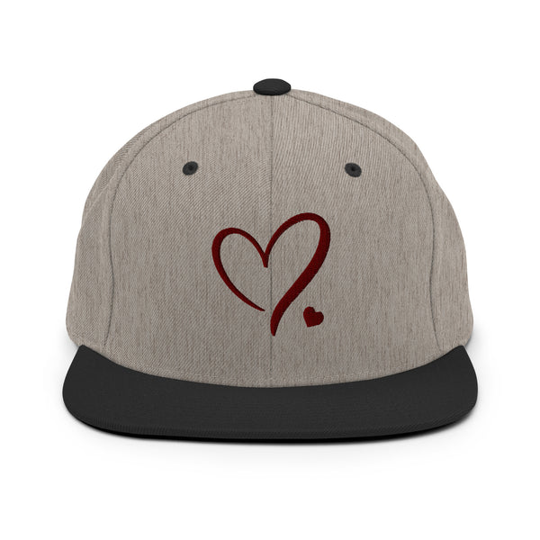 Heartfelt Charm - Golden Heart Snapback Hat - -