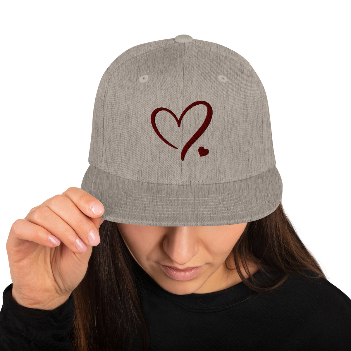 Heartfelt Charm - Golden Heart Snapback Hat - -