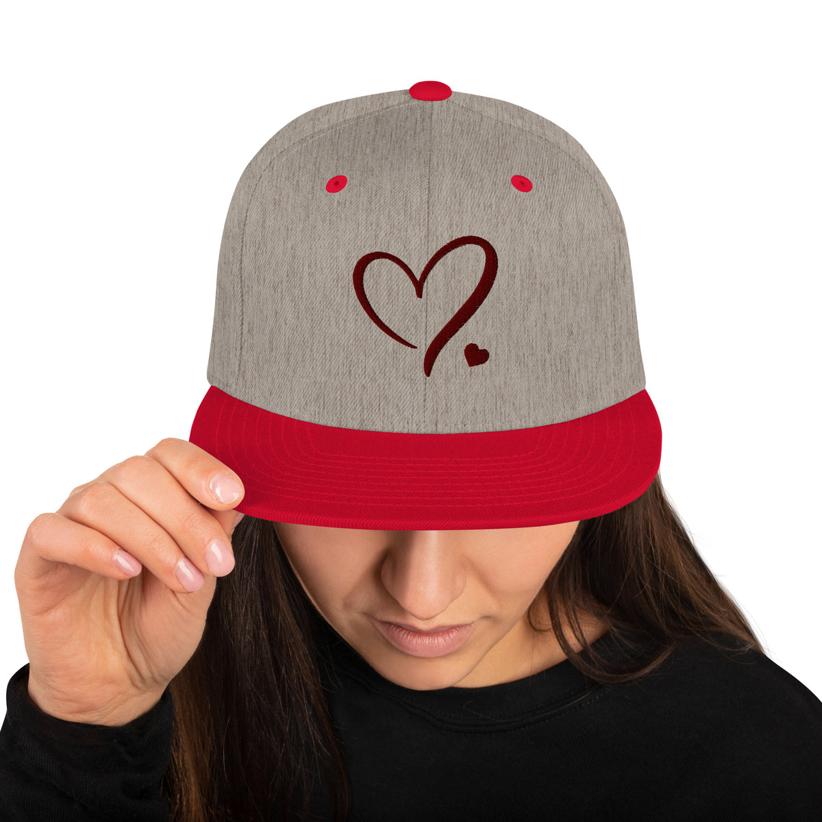 Heartfelt Charm - Golden Heart Snapback Hat - -