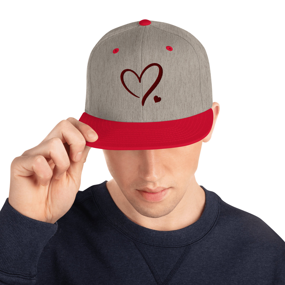 Heartfelt Charm - Golden Heart Snapback Hat - -