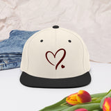 Heartfelt Charm - Golden Heart Snapback Hat - -