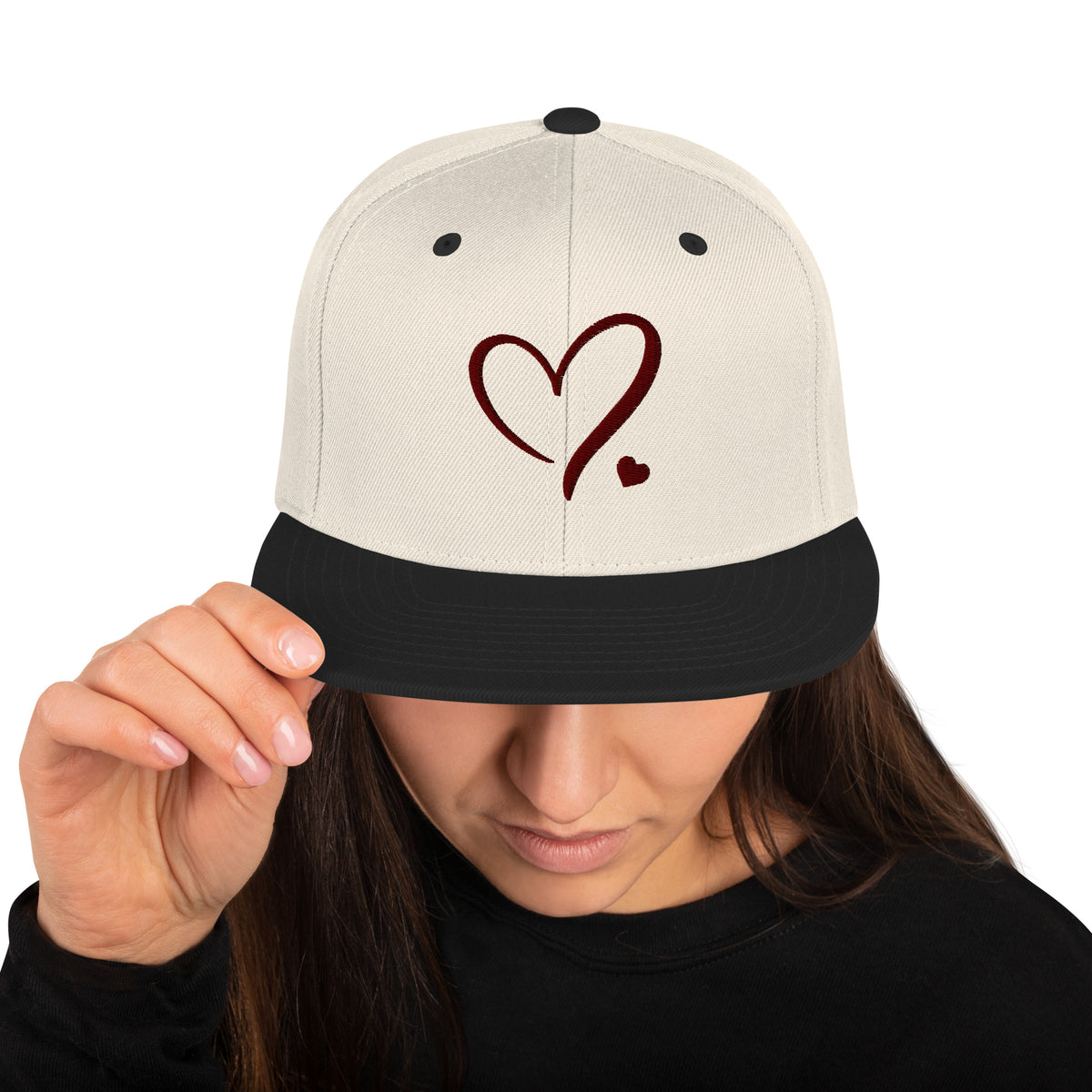 Heartfelt Charm - Golden Heart Snapback Hat - -