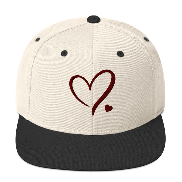 Heartfelt Charm - Golden Heart Snapback Hat - -