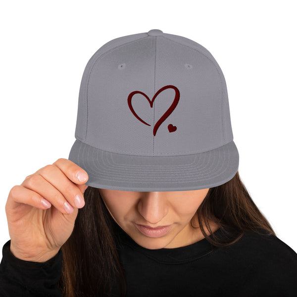 Heartfelt Charm - Golden Heart Snapback Hat - -