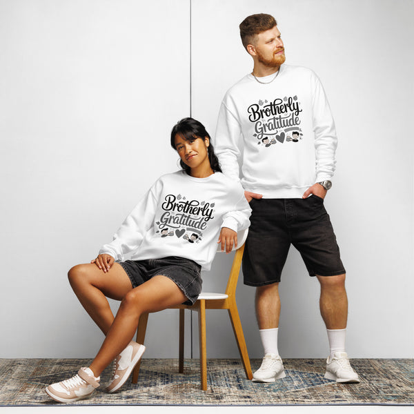 Brotherly Gratitude Crew Sweatshirt – Gift for Brothers - White - Sweatshirts