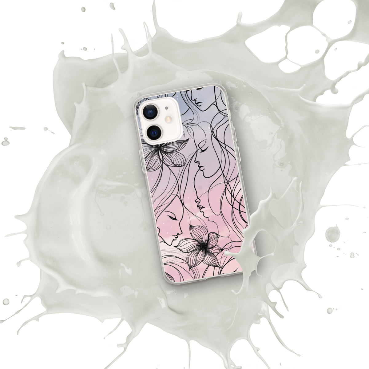 Elegance in Bloom - Feminine Silhouette iPhone Case - iPhone 12 - Tech Accessories