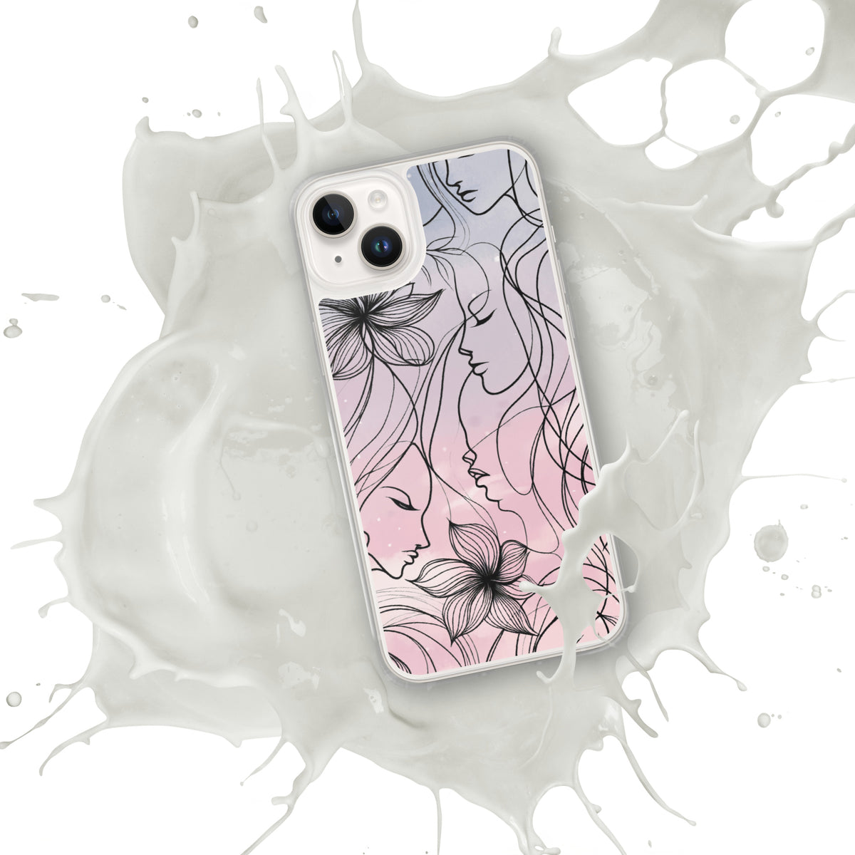 Elegance in Bloom - Feminine Silhouette iPhone Case - iPhone 14 Plus - Tech Accessories