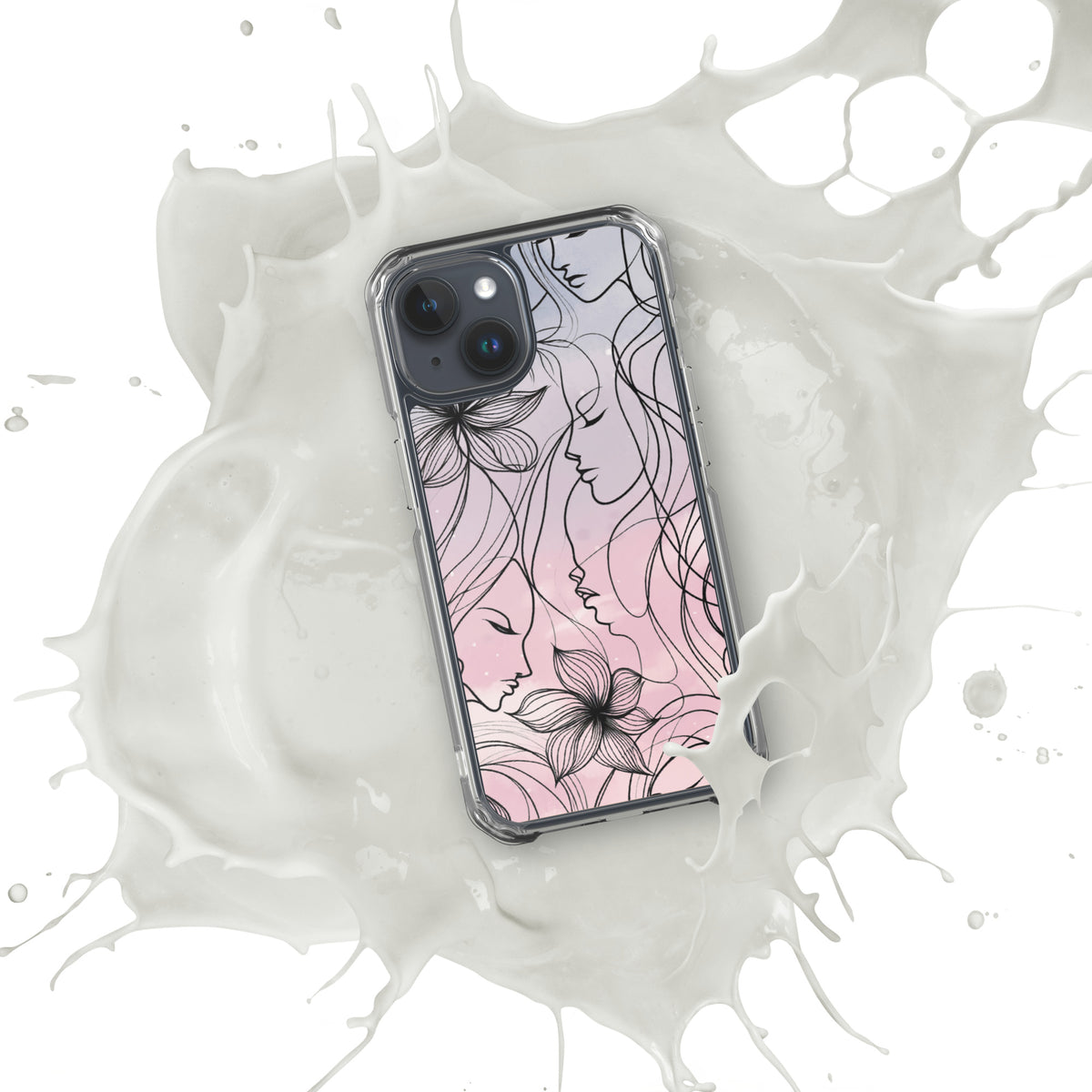 Elegance in Bloom - Feminine Silhouette iPhone Case - iPhone 15 - Tech Accessories