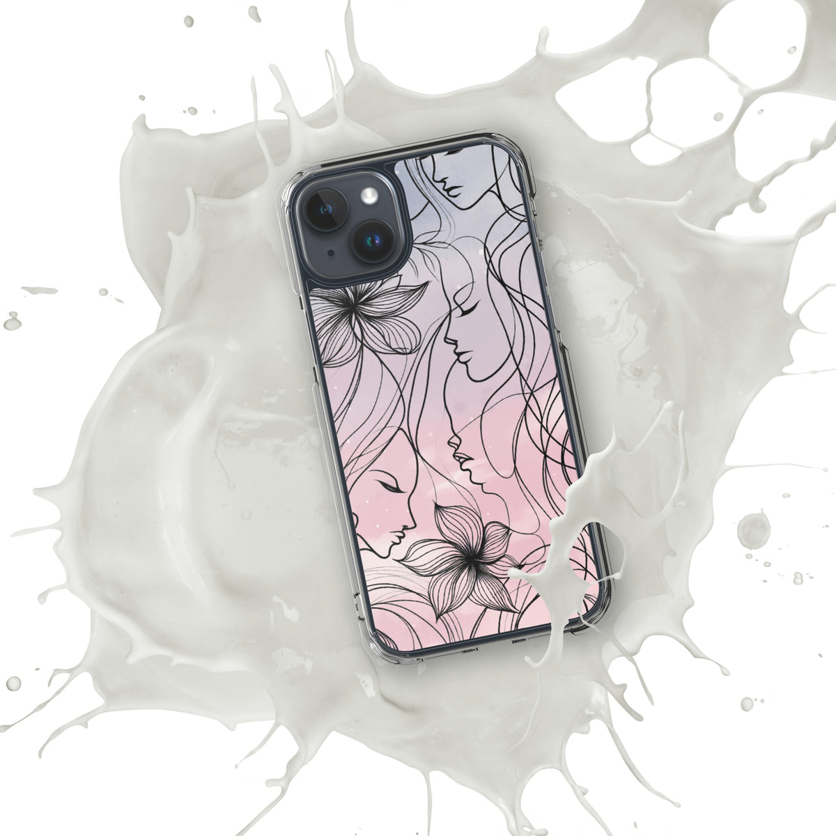 Elegance in Bloom - Feminine Silhouette iPhone Case - iPhone 15 Plus - Tech Accessories