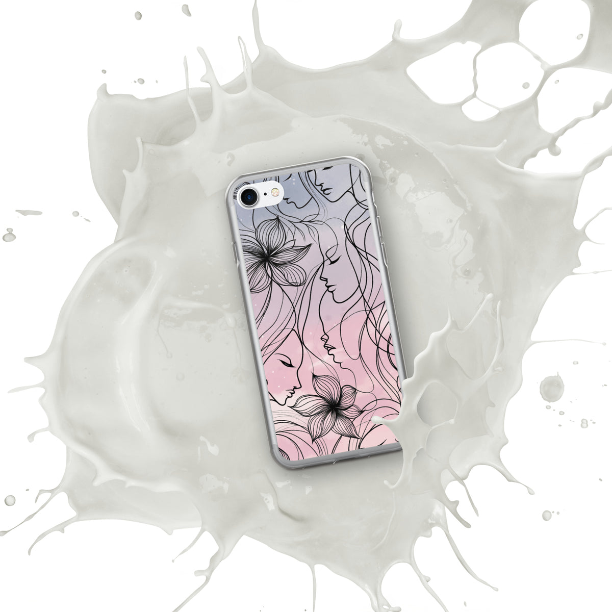 Elegance in Bloom - Feminine Silhouette iPhone Case - iPhone 7 8 - Tech Accessories