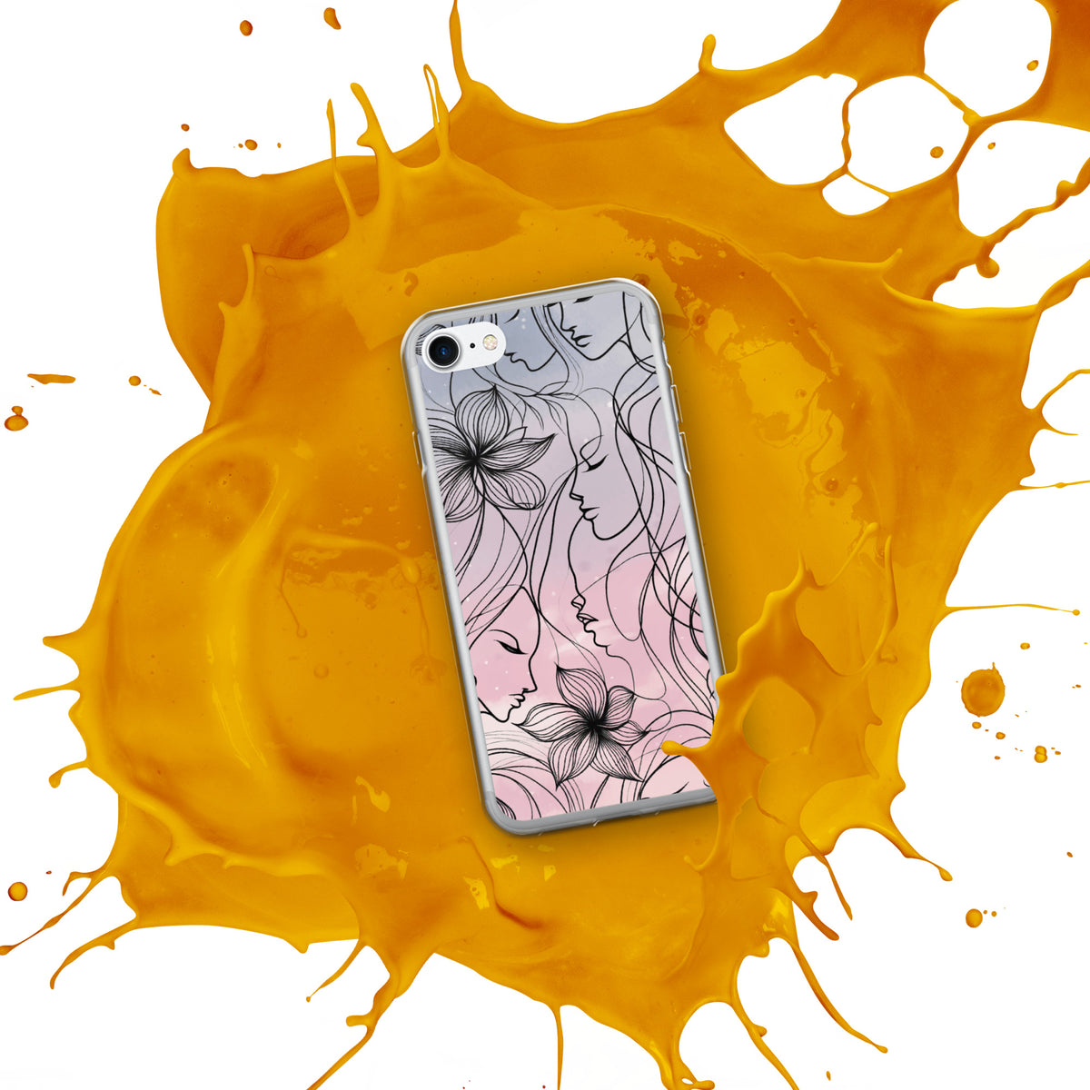 Elegance in Bloom - Feminine Silhouette iPhone Case - - Tech Accessories