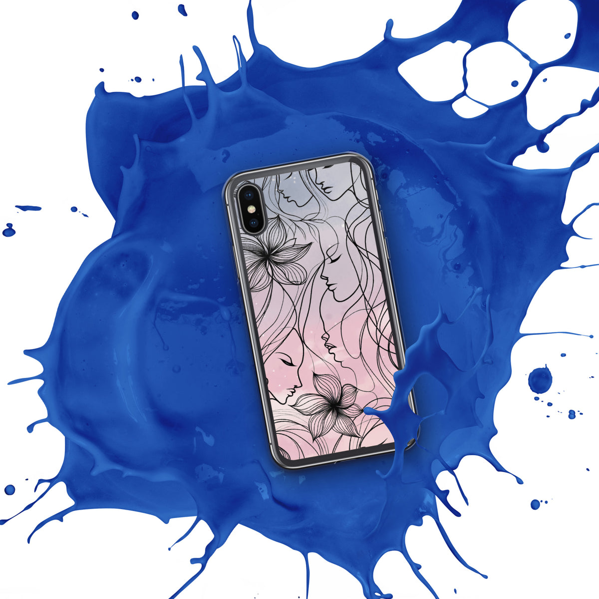 Elegance in Bloom - Feminine Silhouette iPhone Case - - Tech Accessories