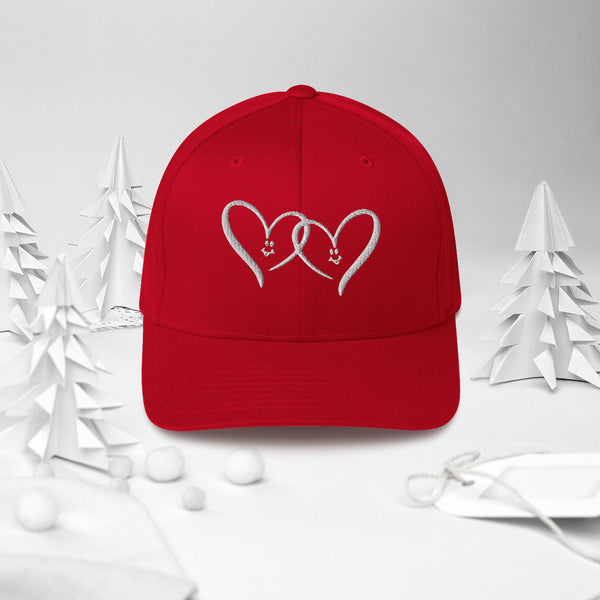 Embrace Love - Heart Design Twill Cap - Red - Caps