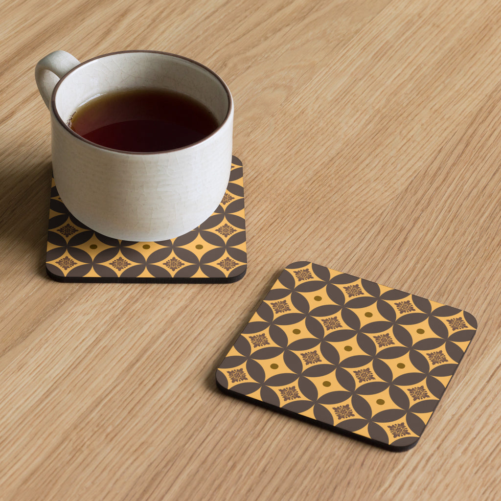 Tessellated Elegance - Brown Leaf Pattern Coaster - Default Title - Coasters