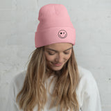 Smiley Face Cuffed Beanie -Spread Joy Everywhere - -