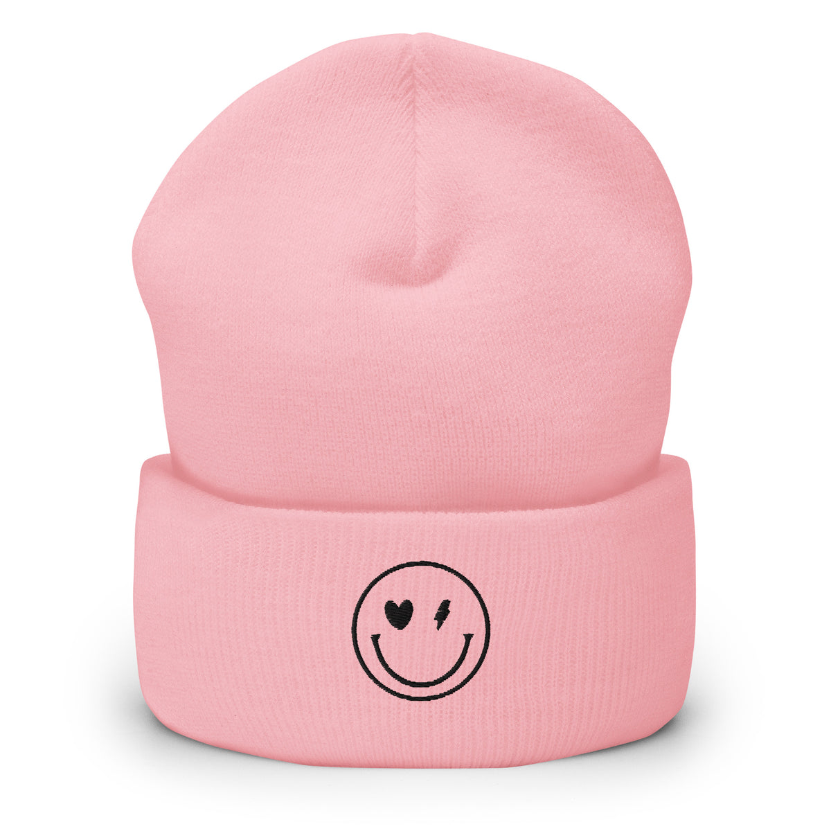 Smiley Face Cuffed Beanie -Spread Joy Everywhere - -