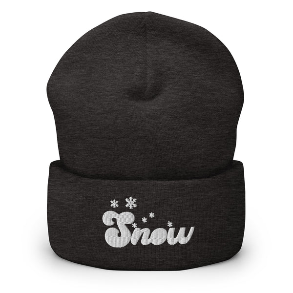 Snowfall Serenity - Cuffed Beanie for Winter Warmth - -