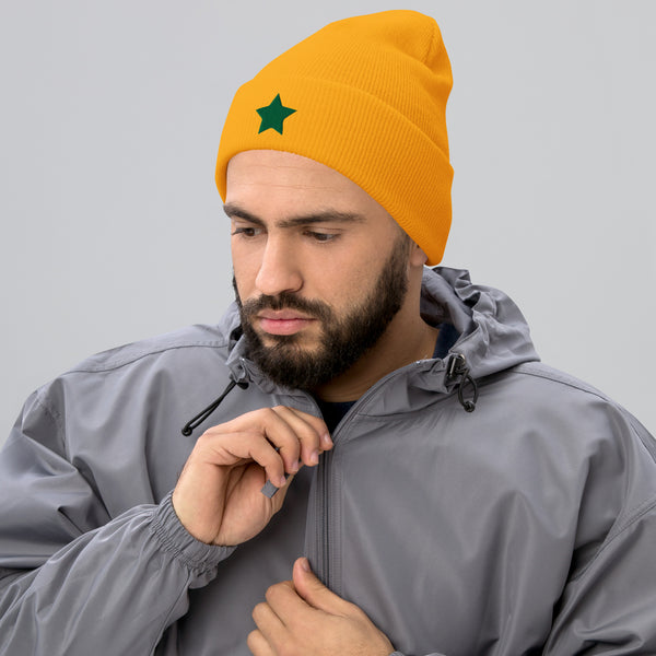 Starry Night Cuffed Beanie - Keep Memories Warm - Gold -