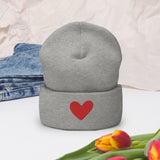 Heartfelt Warmth - Cuffed Beanie - Heather Grey -