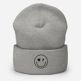 Smiley Face Cuffed Beanie -Spread Joy Everywhere - -