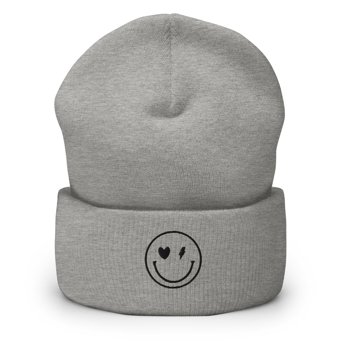 Smiley Face Cuffed Beanie -Spread Joy Everywhere - -