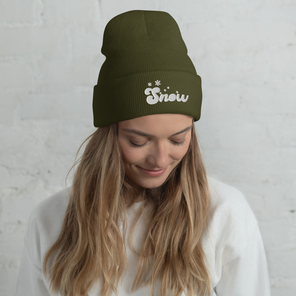 Snowfall Serenity - Cuffed Beanie for Winter Warmth - -