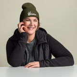 Snowfall Serenity - Cuffed Beanie for Winter Warmth - Olive -