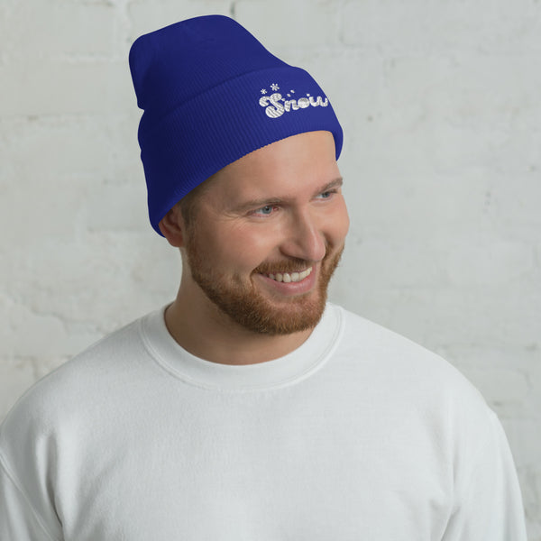 Snowfall Serenity - Cuffed Beanie for Winter Warmth - -