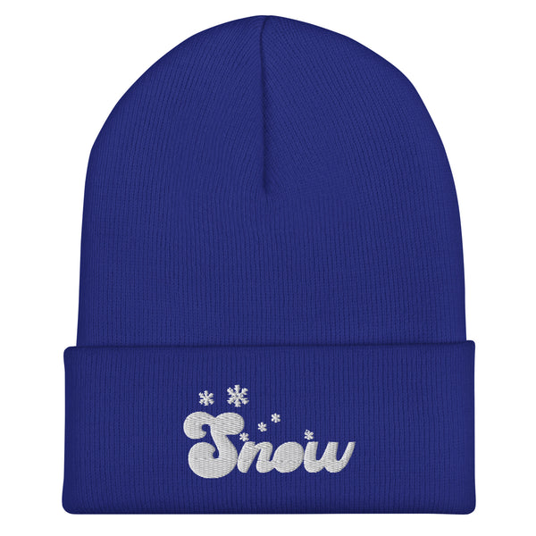 Snowfall Serenity - Cuffed Beanie for Winter Warmth - -