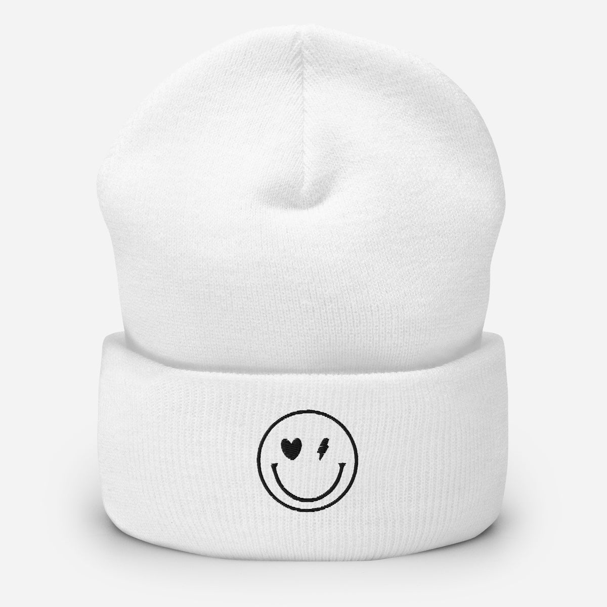 Smiley Face Cuffed Beanie -Spread Joy Everywhere - -