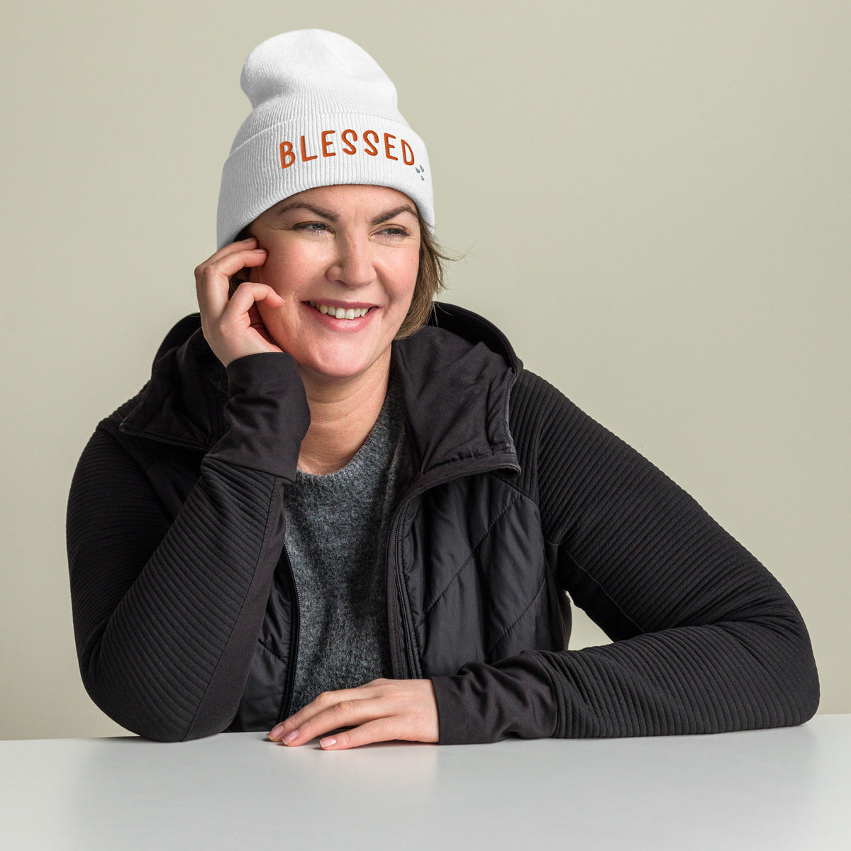 Blessed Hearts - Cuffed Beanie for Cozy Comfort - - Beanies