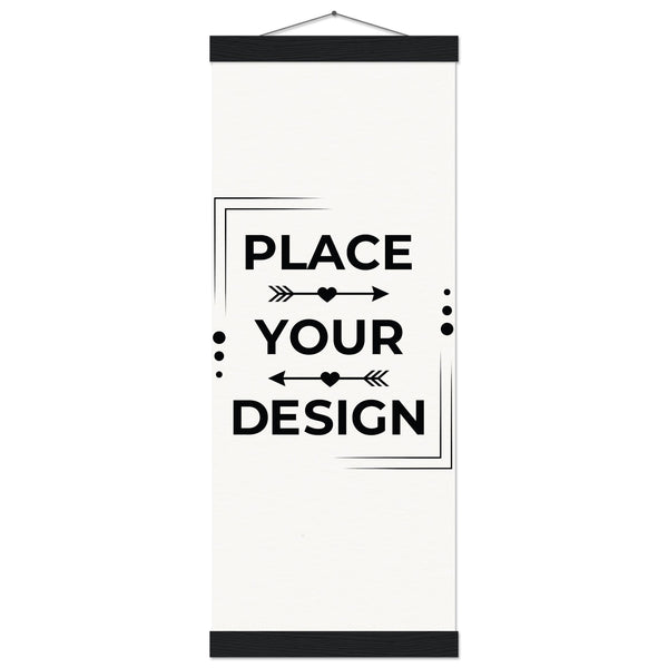 Elevate Your Space - Customizable Premium Matte Paper Poster with Hanger - 20x50 cm 8x20″ Black wall hanger - Wooden Framed Posters