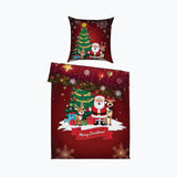 Merry & Bright - Santa's Holiday Cotton Satin Bedding - - Home Decor