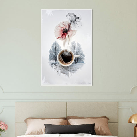 Cozy Awakening - Coffee & Flower Wall Art