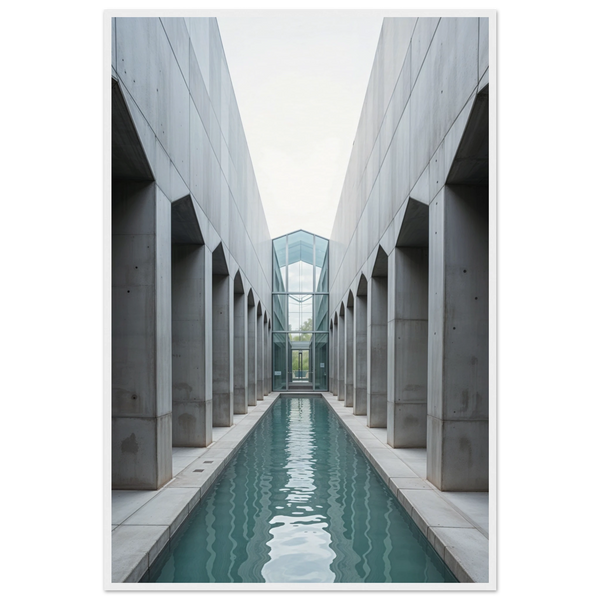 Minimalist Corridor - Architectural Serenity Framed Poster - - Wooden Framed Posters