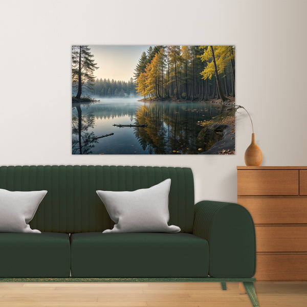 Misty Lakeside Morning - - Posters