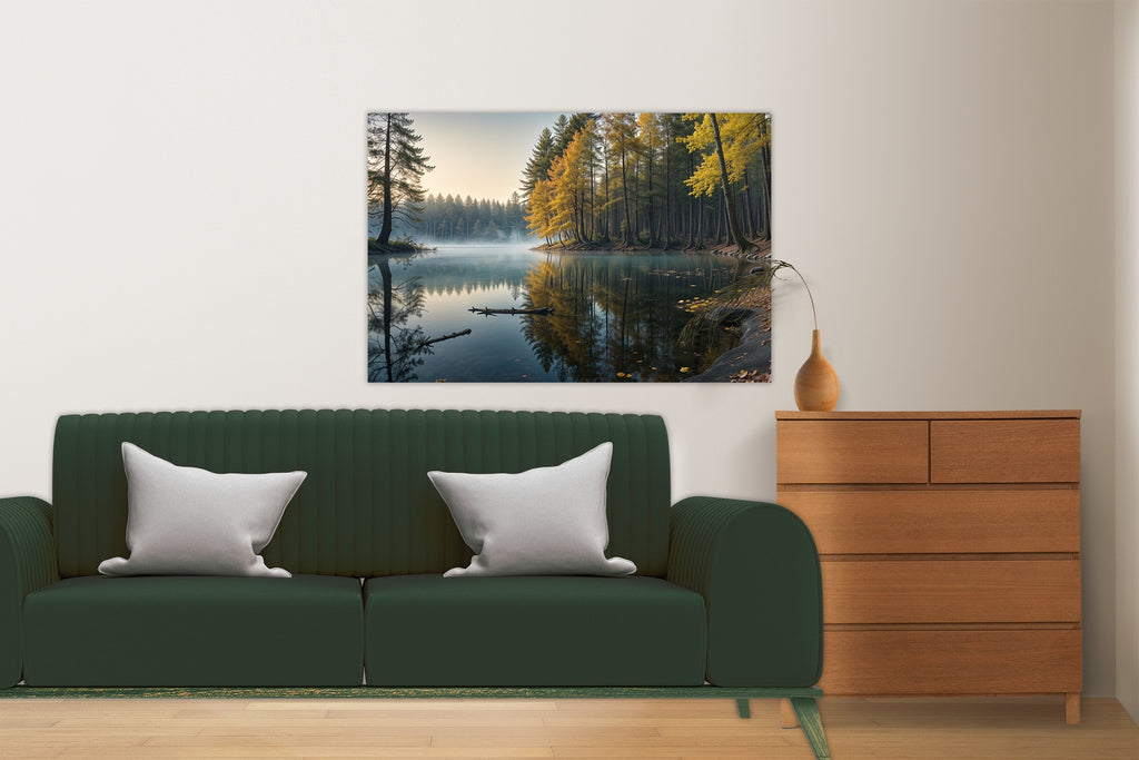 Misty Lakeside Morning - - Posters