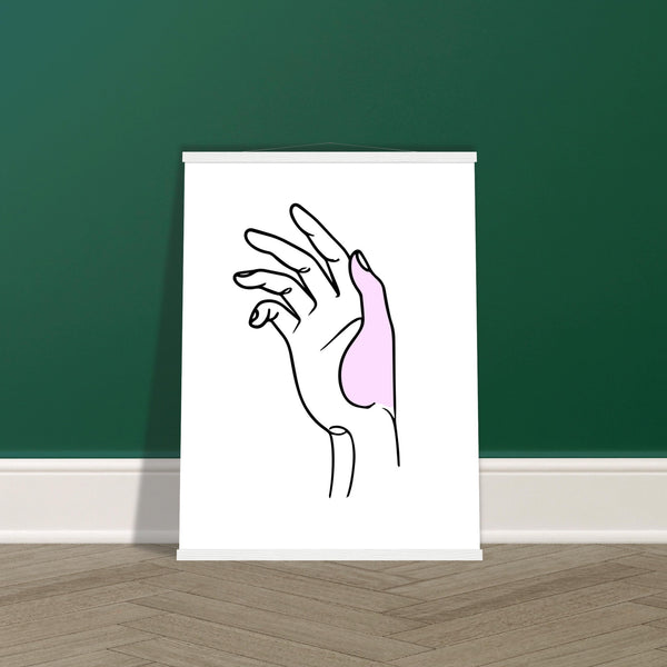 Vibrant Touch - Hand Art Print with Magnetic Hanger - 60x80 cm 24x32″ White wall hanger - Posters With Hanger