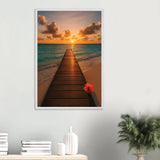 Romantic Wooden Framed Poster – Sunset by the Sea - Default Title - Wooden Framed Posters