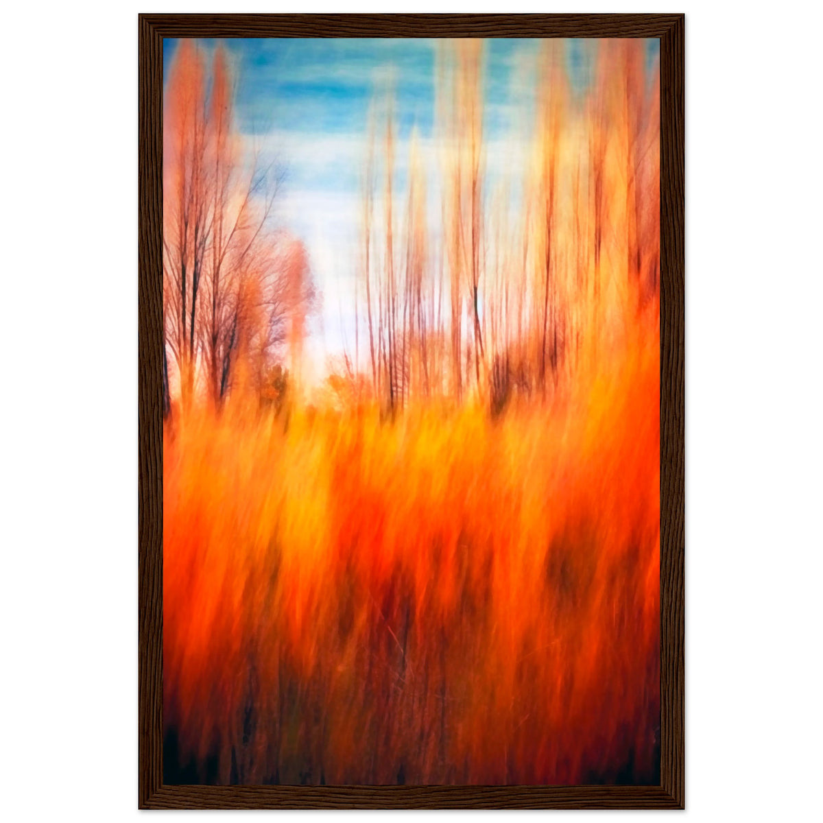 Autumn's Embrace - Framed Premium Poster - 30x45 cm 12x18″ Dark wood frame - Wooden Framed Posters