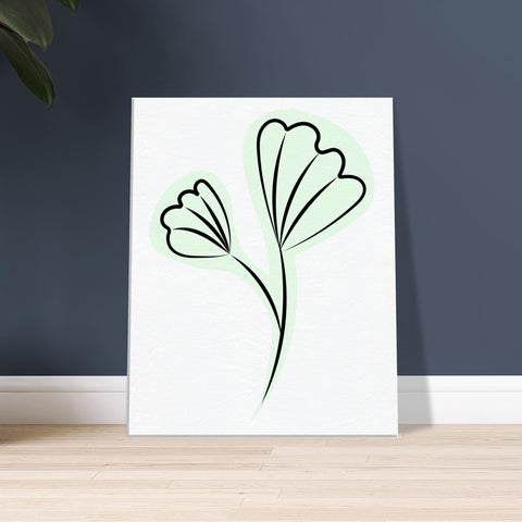 Image of Graceful Greens - Delicate Floral Canvas