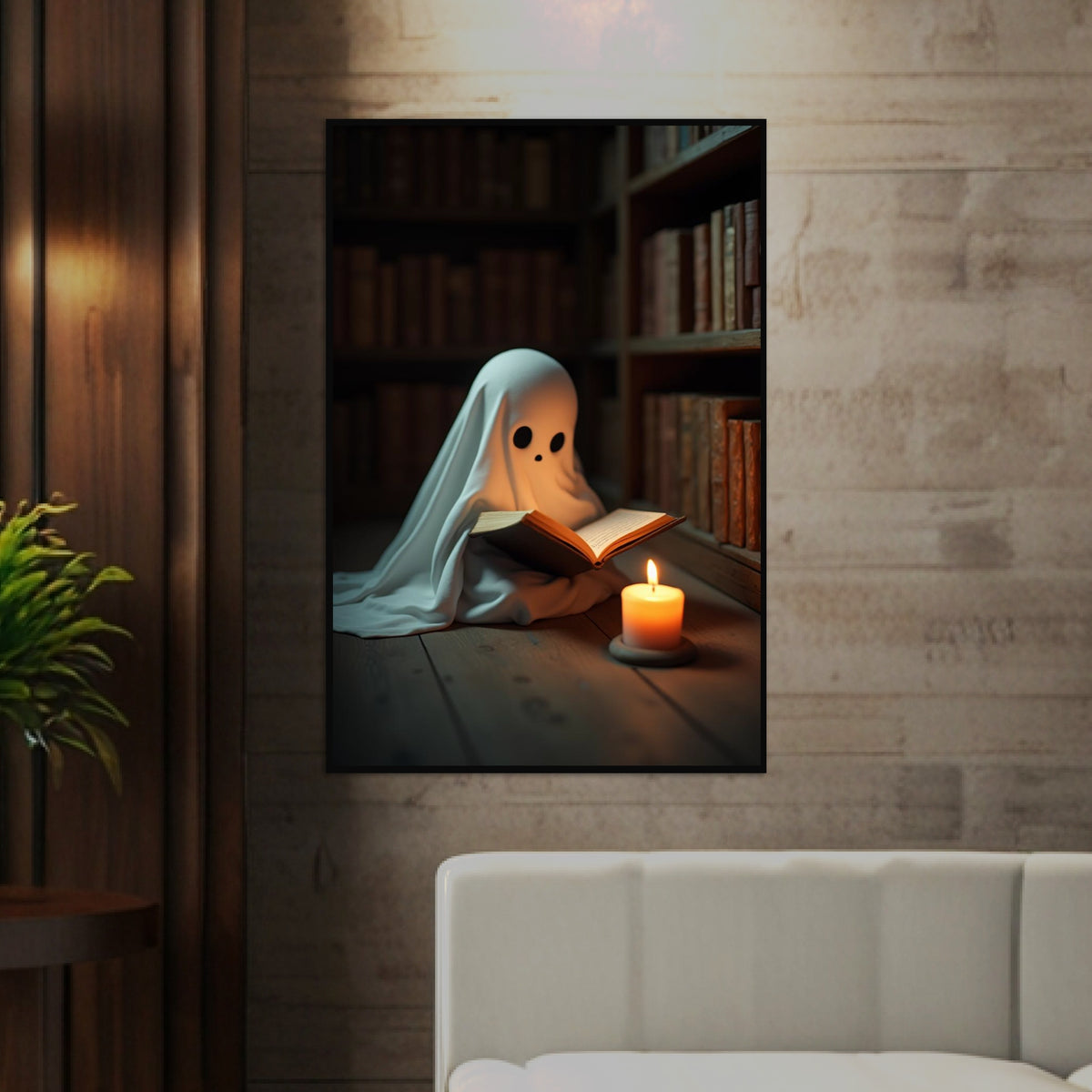 Ghostly Whimsy in the Library - - Framed Posters