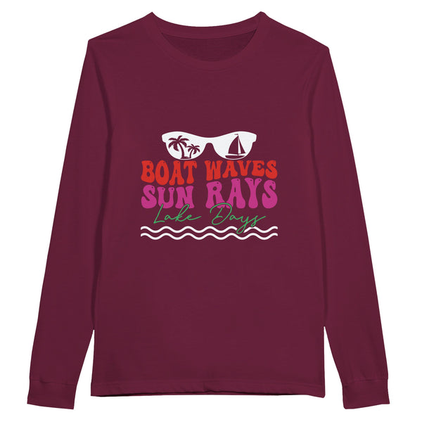 Sail Away - BOAT WAVES, SUN RAYS Adventure - Maroon - Sweatshirt