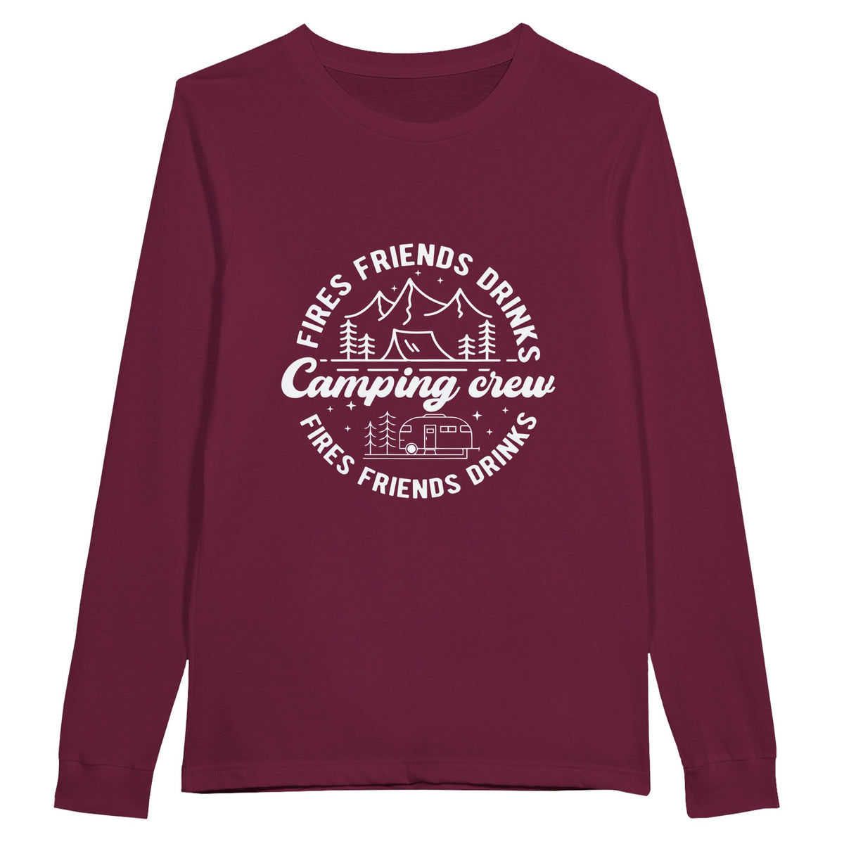 Embrace the Outdoors - Camping Crew Essential - Maroon - Sweatshirts