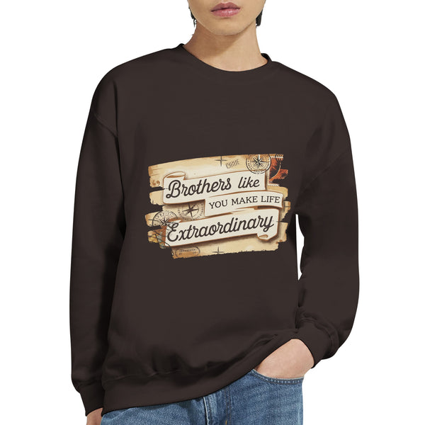 Timeless Bonds - Celebrate Your Brother with Adventure - Dark Chocolate - Sweatshirts