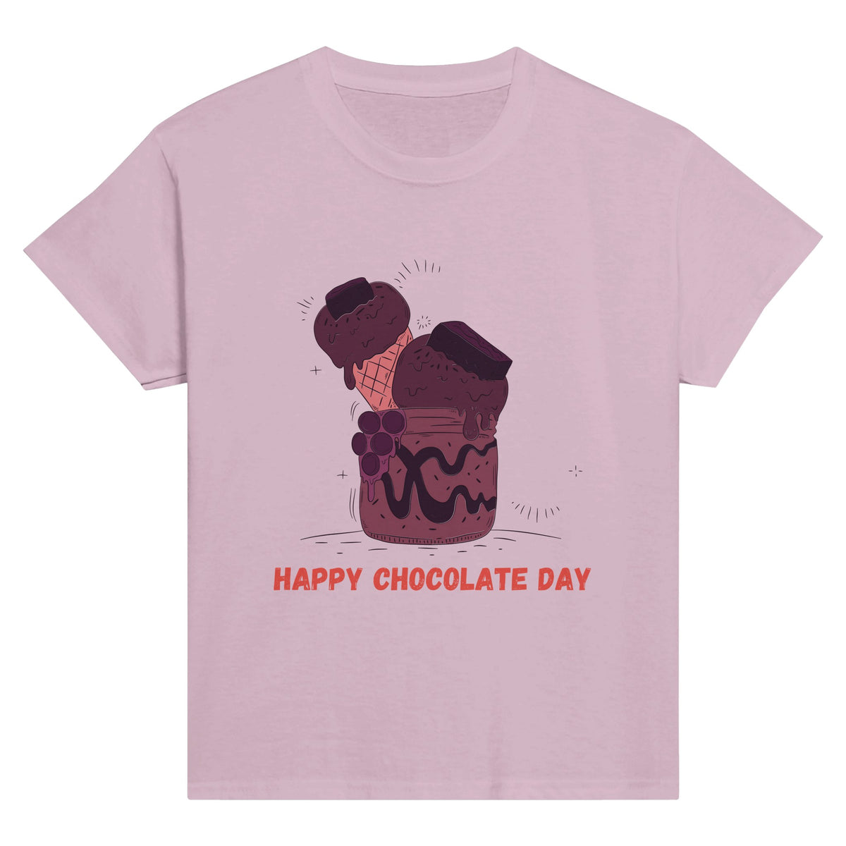 Sweet Delight - Happy Chocolate Day Tee Celebration! - Light Pink - Print Material