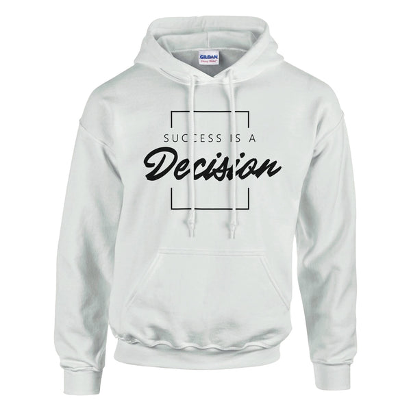 Decide Success - Empowering Statement Hoodie - White - Hoodies