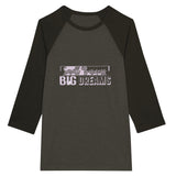 Small Business - Big Dreams - Unisex 3/4 Sleeve Raglan T-Shirt - Black Heather Black -