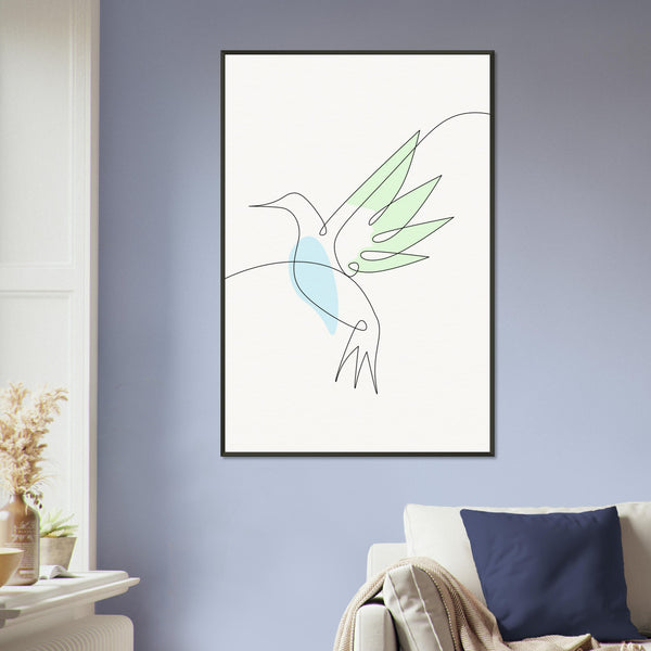 Whispering Wings - Modern Hummingbird Design - - Metal Framed Posters