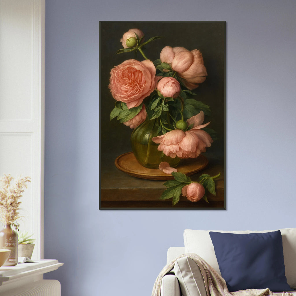 Vintage Peonies – Gift-Ready Metal Framed Wall Print - Default Title - Metal Framed Posters